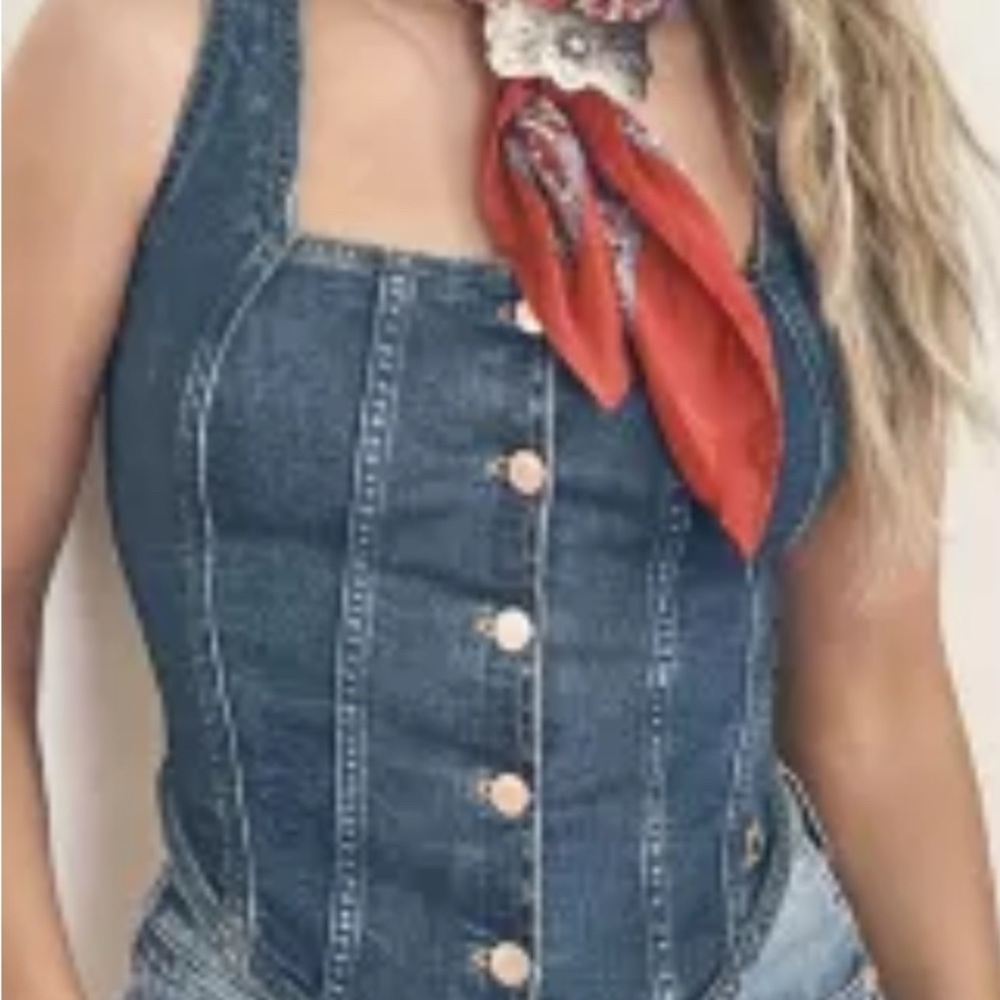 Wrangler X Lainey Wilson Women's Blue Denim Corset Top